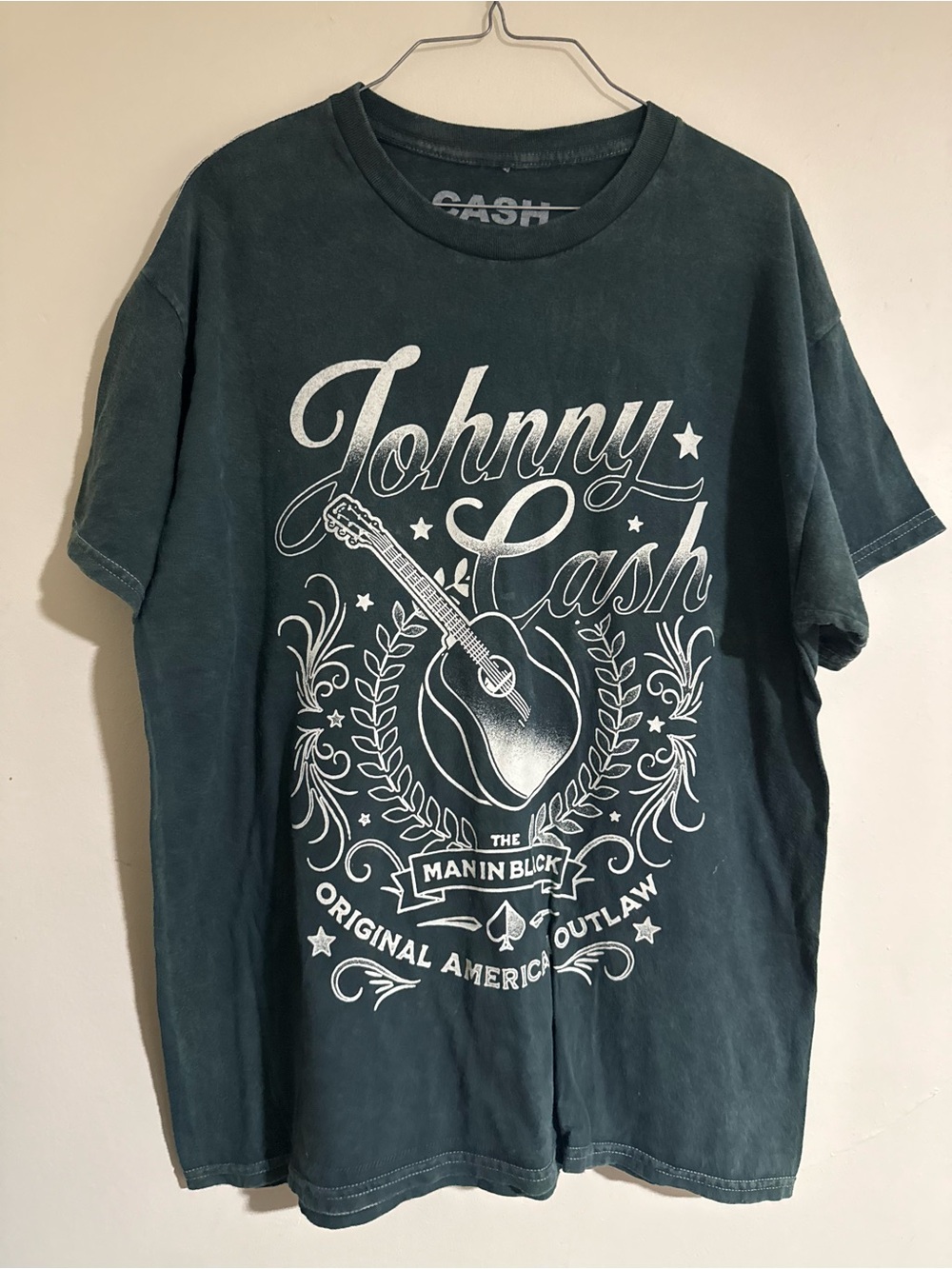 Johnny cash Graphic Tee - Dark Green L